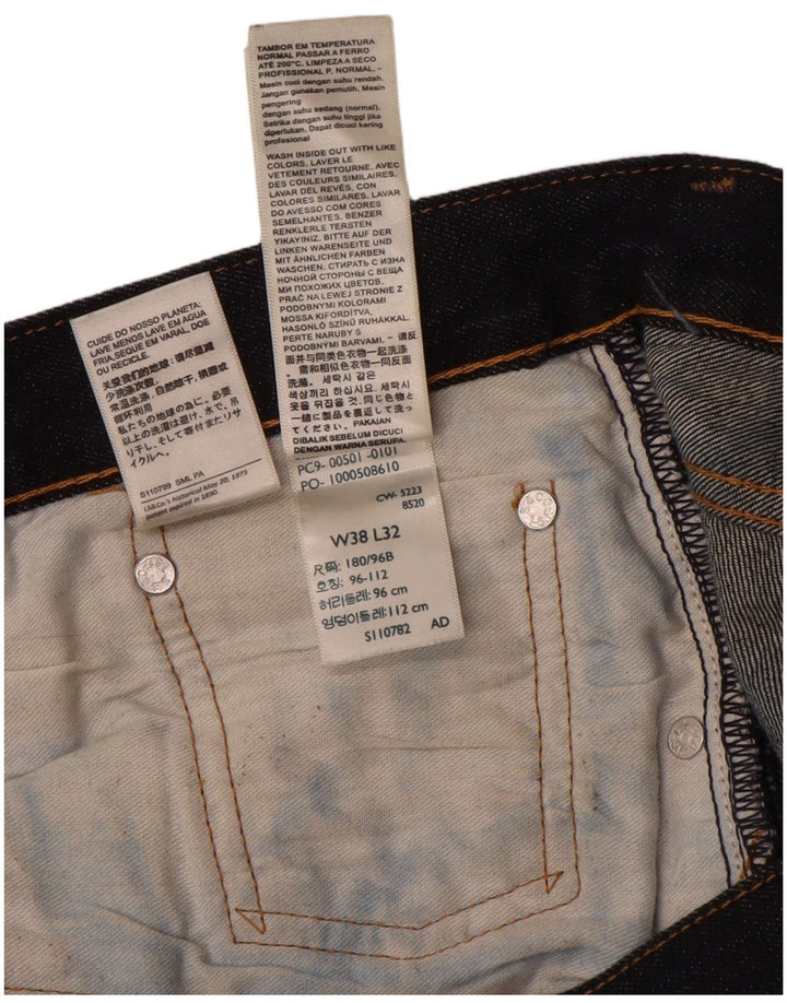 Levi's Mens 501 Straight Jeans W38 L27 Navy Blue Cotton