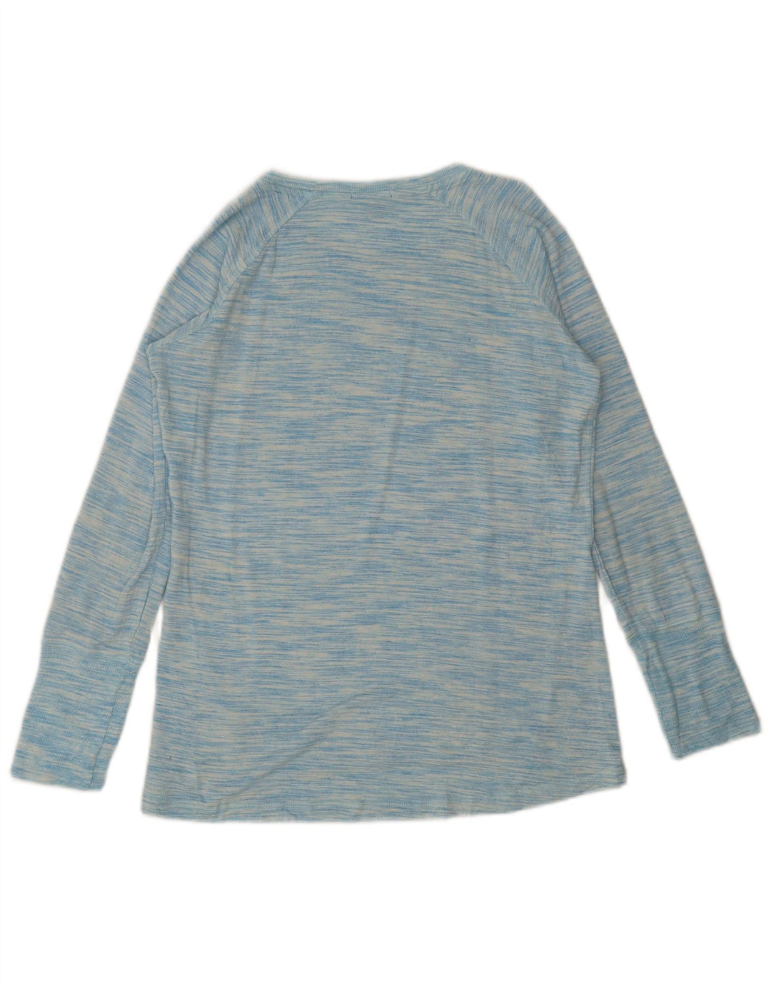 Champion Womens Top Long Sleeve UK 14 Medium Blue Flecked Rayon