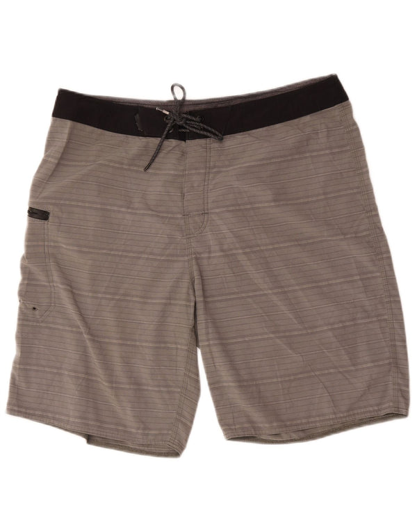 Rip Curl Mens Swimming Shorts Large Grey Striped Polyester