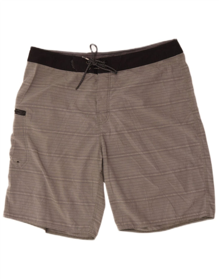 Rip Curl Mens Swimming Shorts Large Grey Striped Polyester