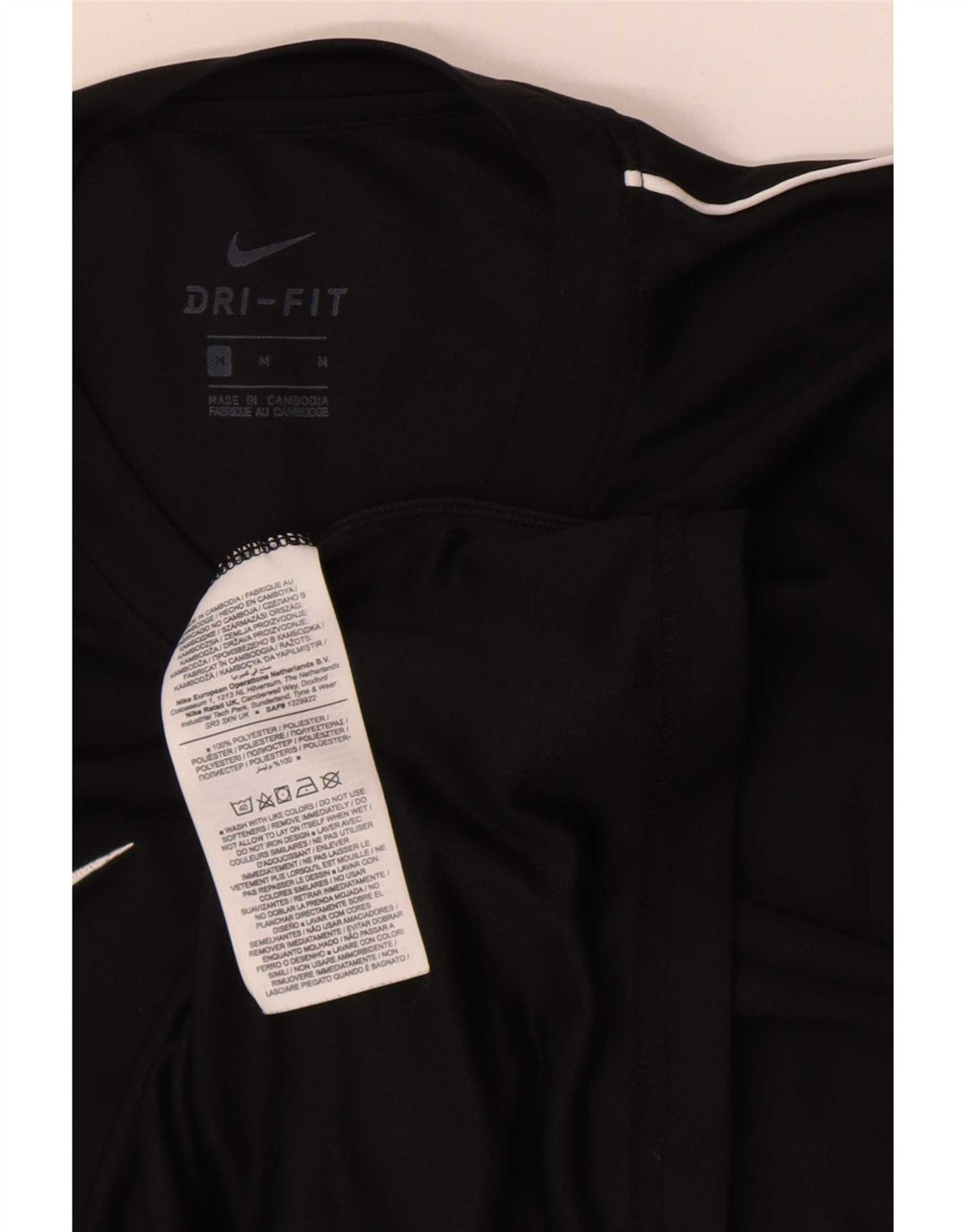Nike Mens Dri Fit T-Shirt Top Medium Black Polyester