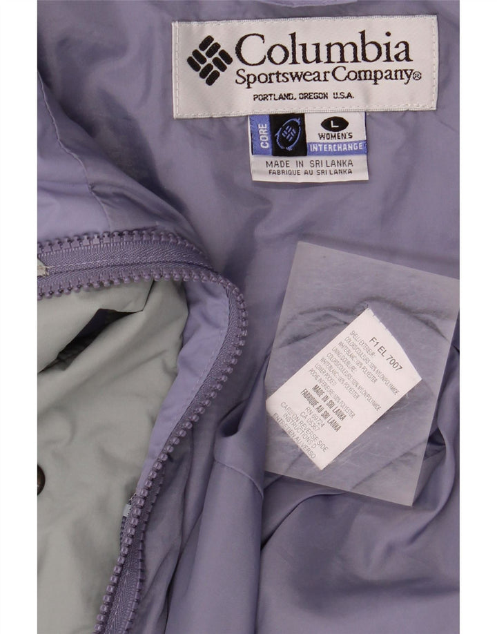 COLUMBIA Womens Interchange Rain Jacket UK 16 Large Purple Colourblock