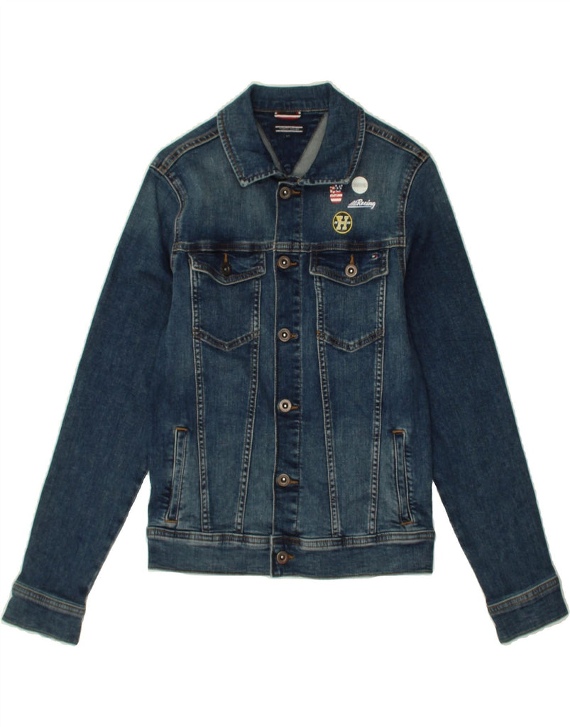 TOMMY HILFIGER Boys Denim Jacket 13-14 Years Navy Blue Cotton | Vintage Tommy Hilfiger | Thrift | Second-Hand Tommy Hilfiger | Used Clothing | Messina Hembry 