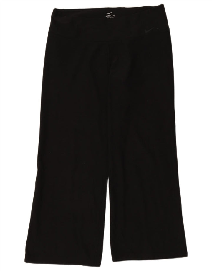 NIKE Womens Dri Fit Tracksuit Trousers UK 16 Large Black Polyester