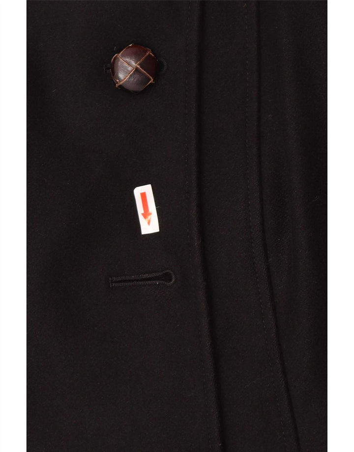 Patrizia Pepe Womens Trench Coat IT 42 Medium Black Wool