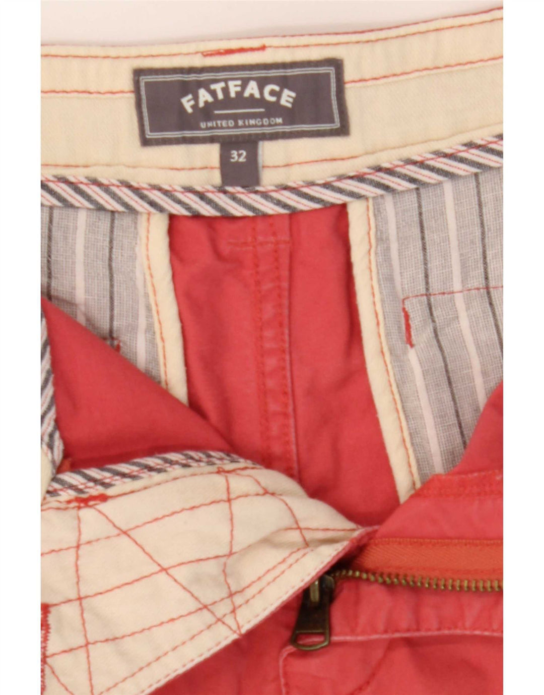 Fat Face Mens Chino Shorts W32 Medium Red Cotton