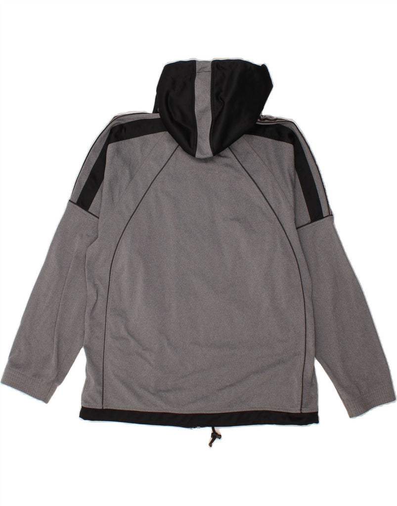 ASICS Mens Graphic Hooded Tracksuit Top Jacket Medium Grey Colourblock Vintage Asics and Second-Hand Asics from Messina Hembry 