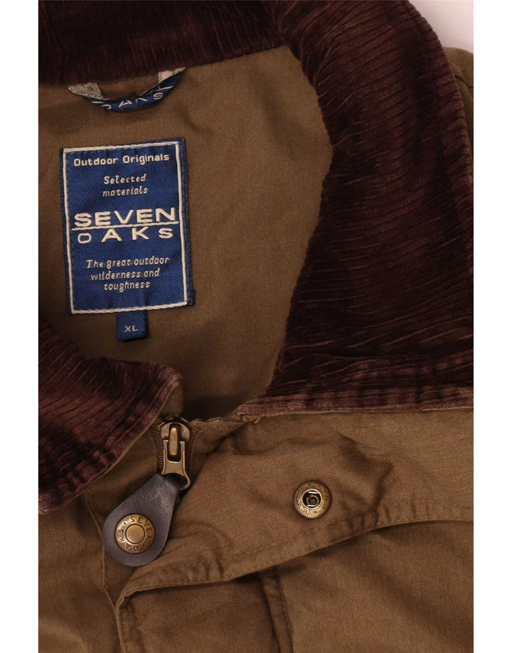 Seven Oaks Mens Windbreaker Coat UK 42 XL Khaki Polyester
