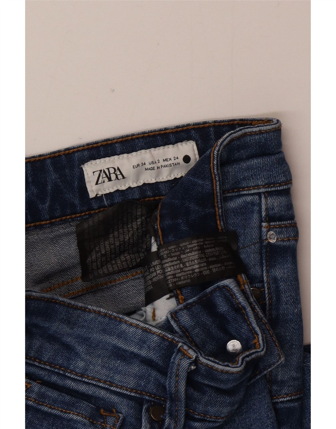 Zara Womens Flared Jeans EU 34 2XS W24 L32 Blue Cotton