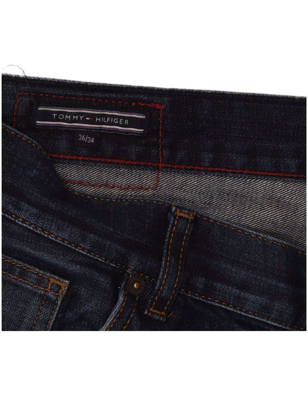 Tommy Hilfiger Mens Slim Jeans W36 L24 Navy Blue Cotton