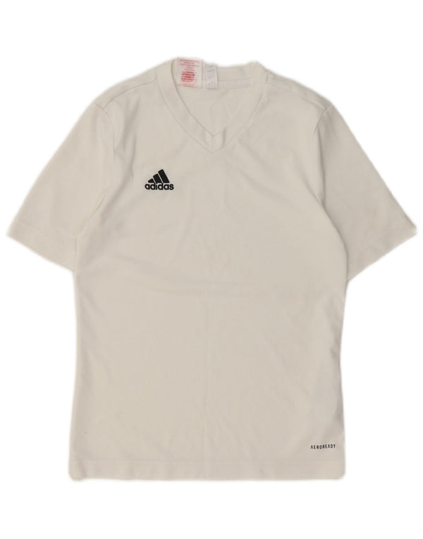 Adidas Boys Aeroready T-Shirt Top 11-12 Years White Polyester