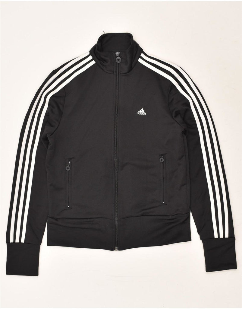 ADIDAS Womens Tracksuit Top Jacket UK 12 Medium Black Polyester | Vintage Adidas | Thrift | Second-Hand Adidas | Used Clothing | Messina Hembry 