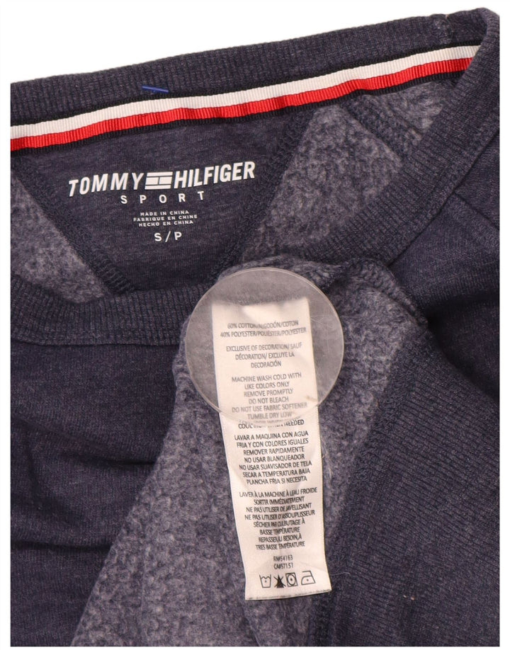 TOMMY HILFIGER Womens Oversized Sweatshirt Jumper UK 10 Small Navy Blue