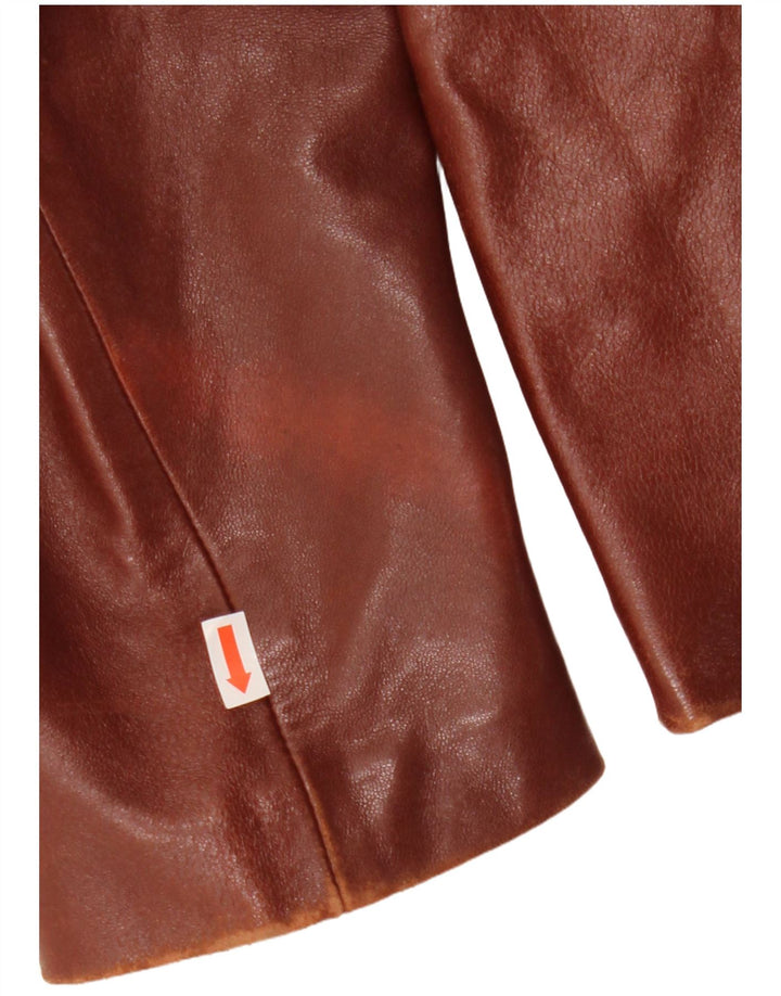 Emme Womens Leather Jacket IT 46 Large Brown