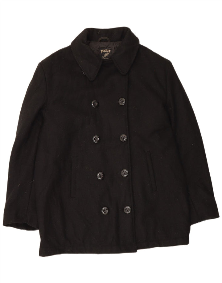 Brogden Womens Oversized Pea Coat UK 16 Large Black