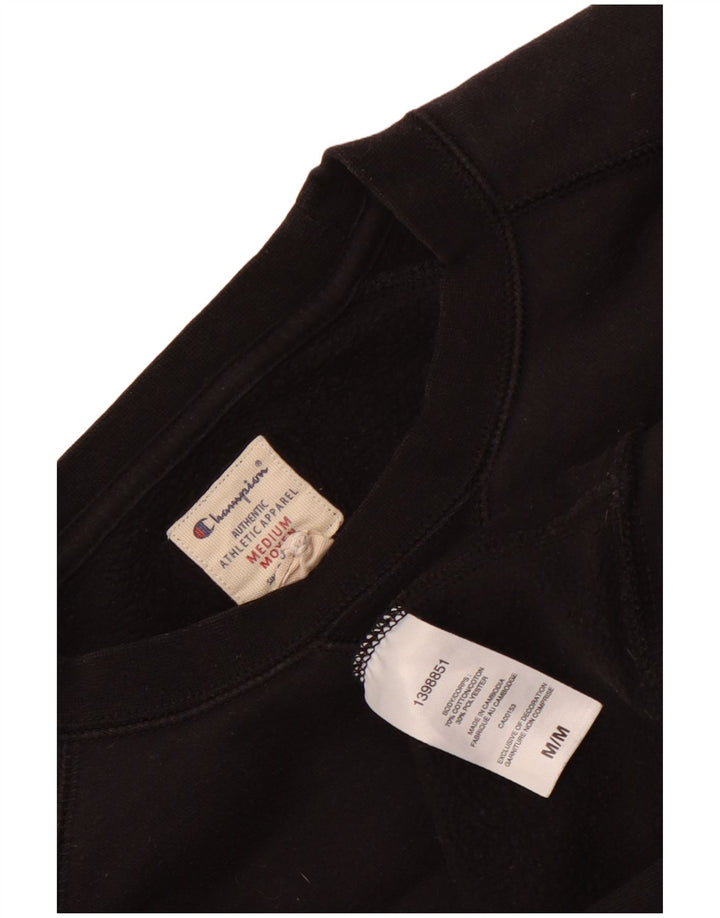 CHAMPION Womens Graphic Sweatshirt Jumper UK 14 Medium Black Cotton