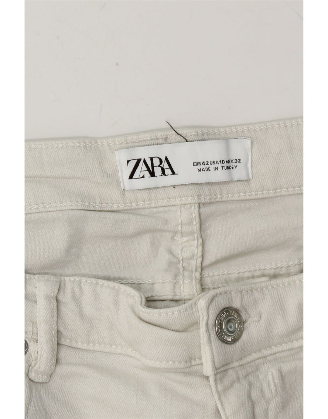 ZARA Womens Skinny Jeans EU 42 Large W32 L26 White