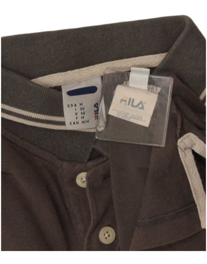 Fila Mens Polo Shirt Medium Grey Cotton