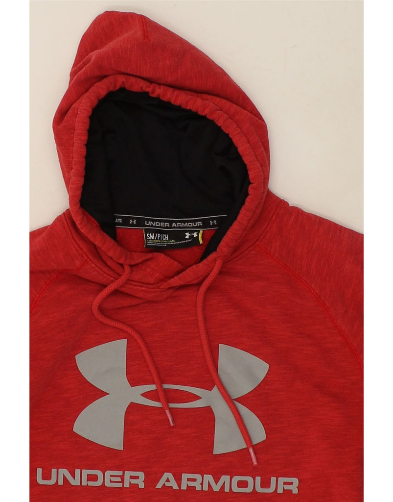 UNDER ARMOUR Mens Graphic Hoodie Jumper Small Red Pinstripe | Vintage Under Armour | Thrift | Second-Hand Under Armour | Used Clothing | Messina Hembry 