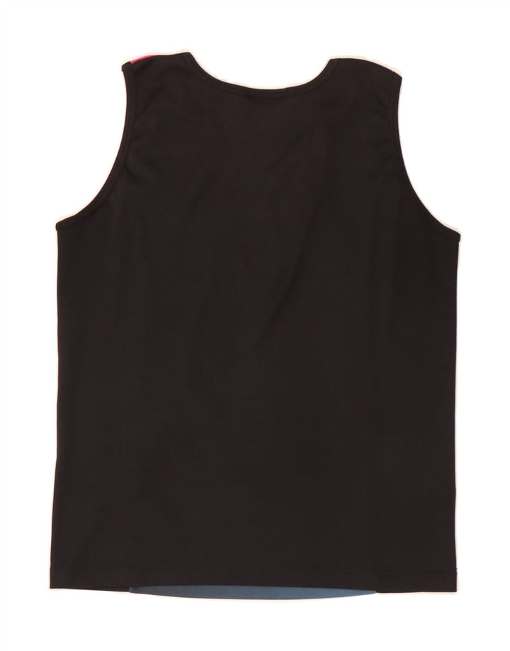 KAPPA Womens Vest Top UK 10 Small Black Striped Vintage Kappa and Second-Hand Kappa from Messina Hembry 