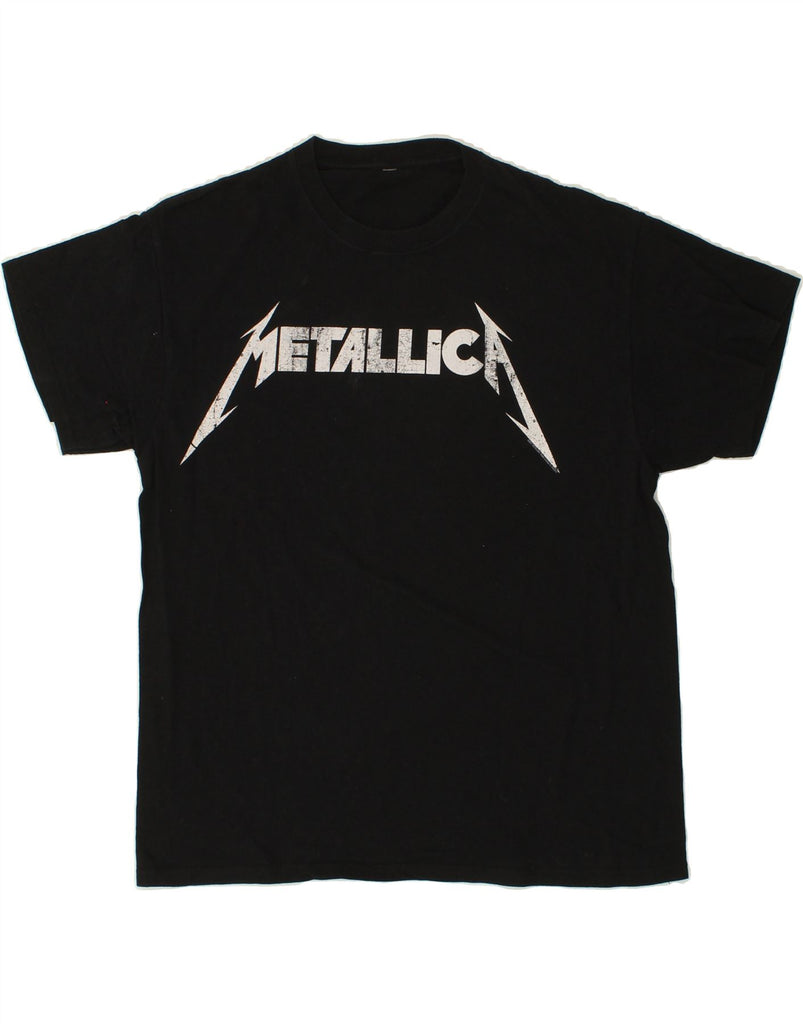 VINTAGE Mens Metallica Graphic T-Shirt Top Medium Black Vintage Vintage and Second-Hand Vintage from Messina Hembry 