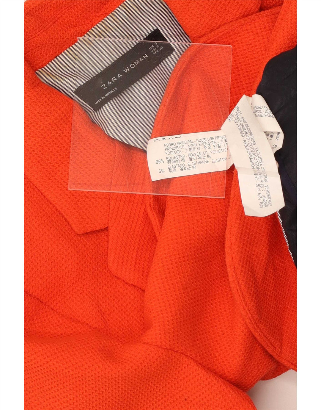 Zara Womens 1 Button Blazer Jacket UK 10 Small Orange Polyester