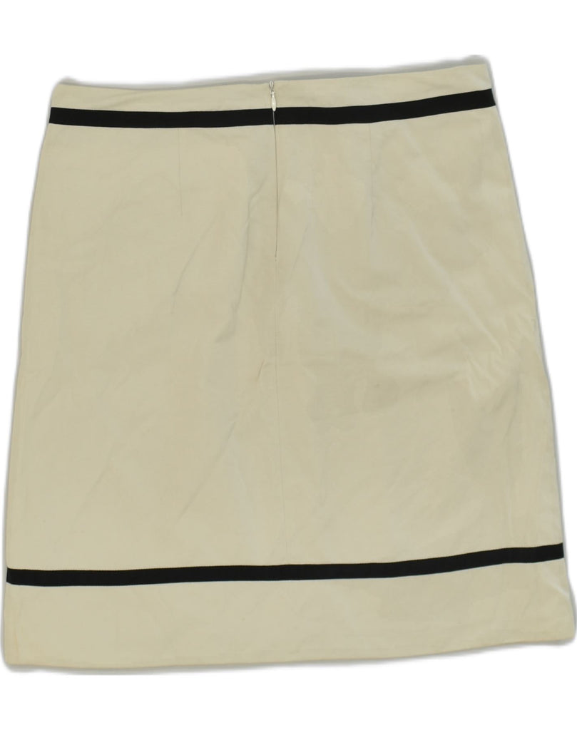 MAX MARA Womens Straight Skirt UK 10 Small W32 Beige Polyester | Vintage Max Mara | Thrift | Second-Hand Max Mara | Used Clothing | Messina Hembry 