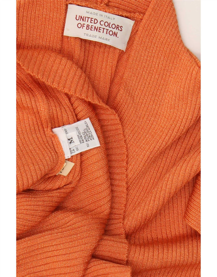Benetton Womens Oversized Vest Tank Top UK 14 Medium Orange Viscose