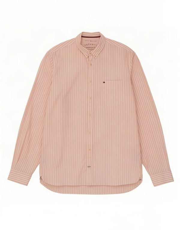 Tommy Hilfiger Mens Shirt XL Pink Pinstripe Cotton