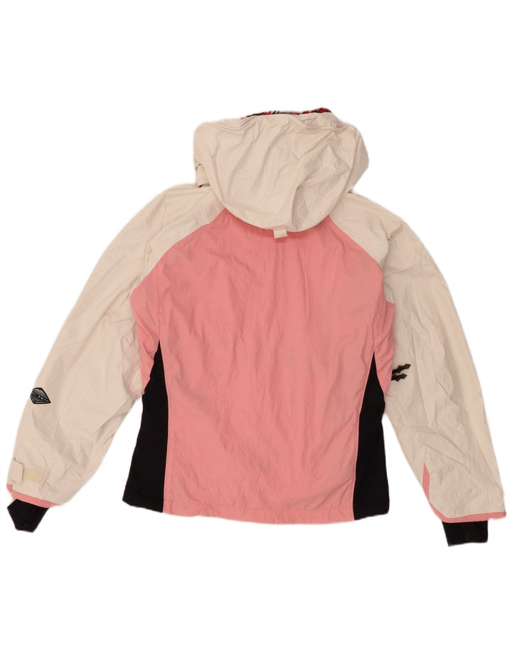 Columbia Womens Hooded Ski Jacket UK 10 Small White Colourblock Nylon