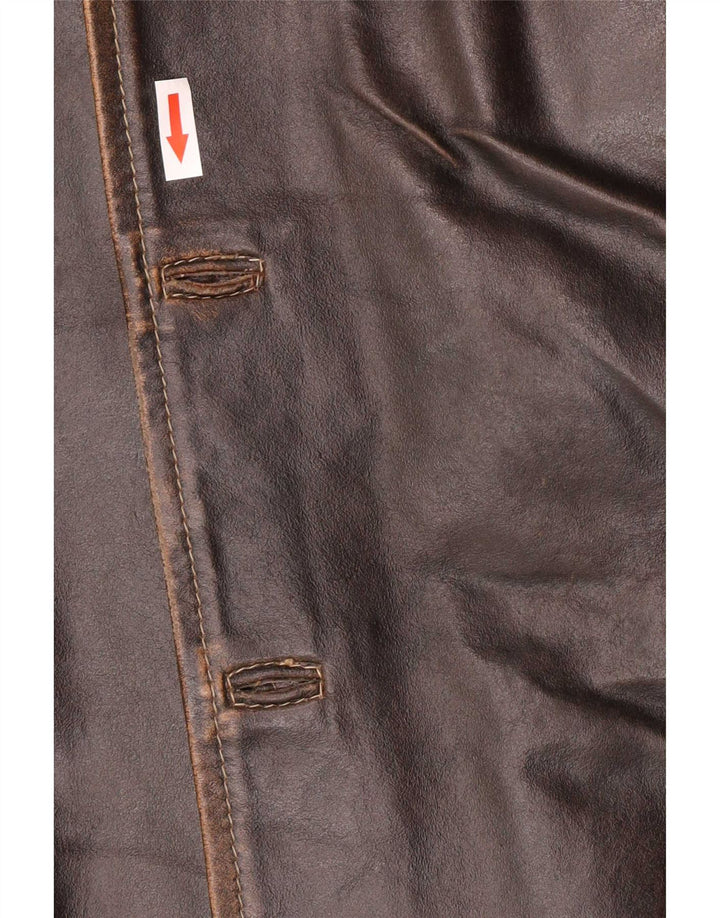 J.J.Scott Mens Leather Jacket IT 48 Medium Brown