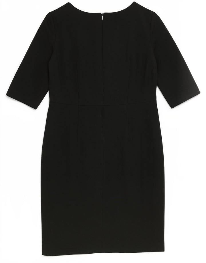 Hobbs Womens 3/4 Sleeve Sheath Dress UK 14 Large Green Polyester