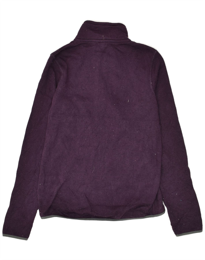 EDDIE BAUER Womens Cardigan Sweater UK 12 Medium Purple Cotton | Vintage Eddie Bauer | Thrift | Second-Hand Eddie Bauer | Used Clothing | Messina Hembry 