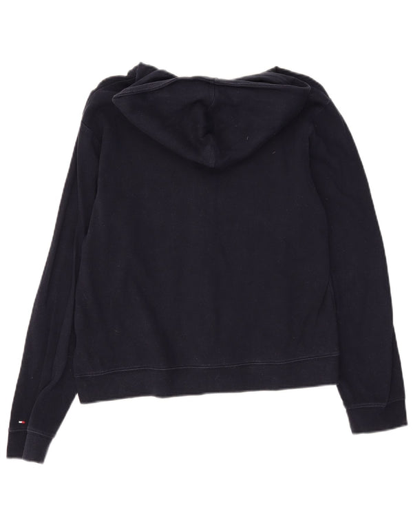 Tommy Hilfiger Boys Graphic Zip Hoodie Sweater 12-13 Years Navy Blue Cotton