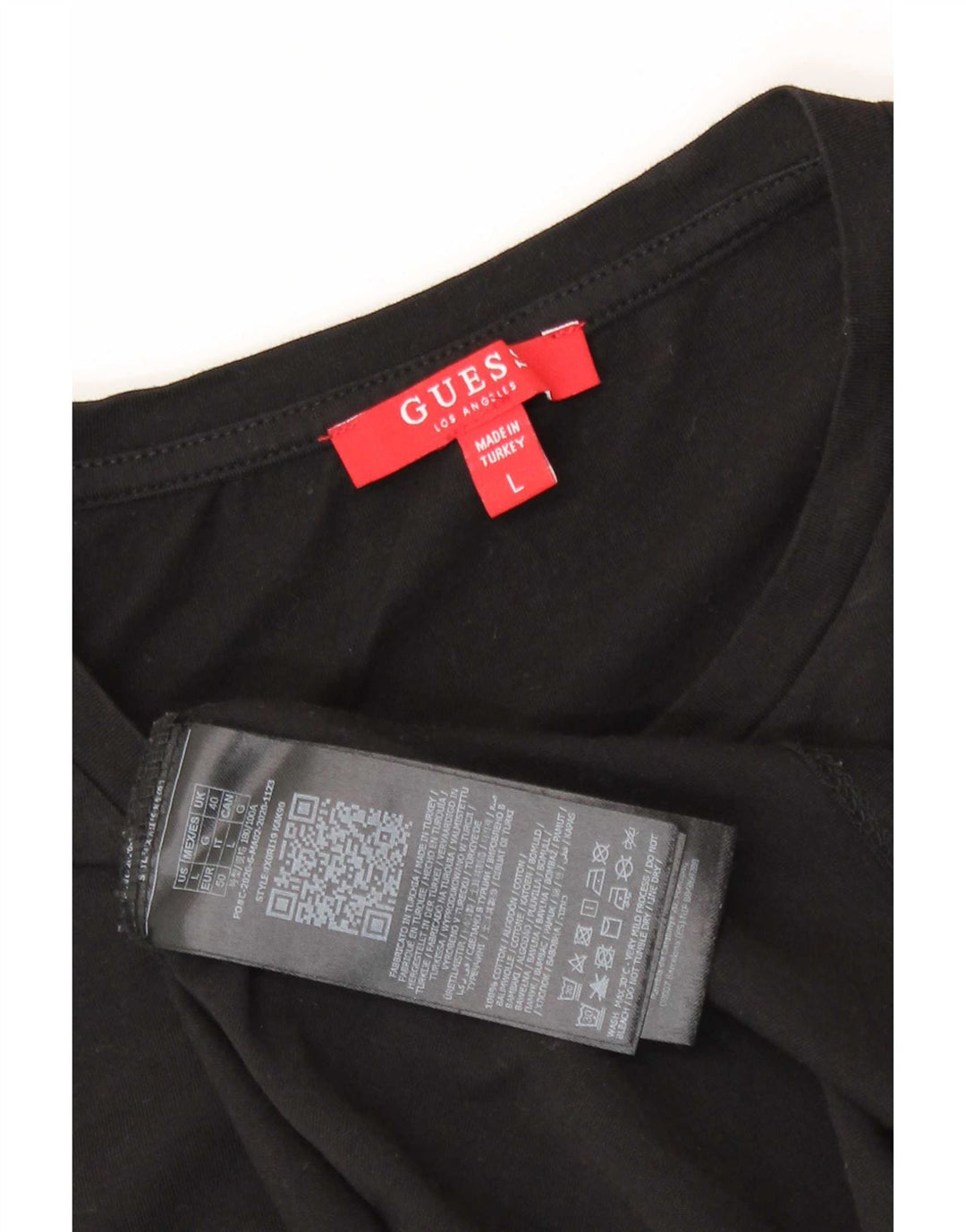 Guess Mens Graphic T-Shirt Top Large Black Cotton