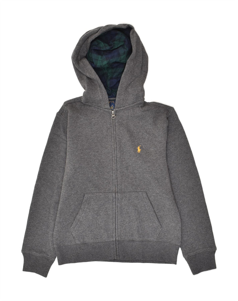 POLO RALPH LAUREN Boys Zip Hoodie Sweater 10-11 Years Medium Grey Cotton | Vintage Polo Ralph Lauren | Thrift | Second-Hand Polo Ralph Lauren | Used Clothing | Messina Hembry 