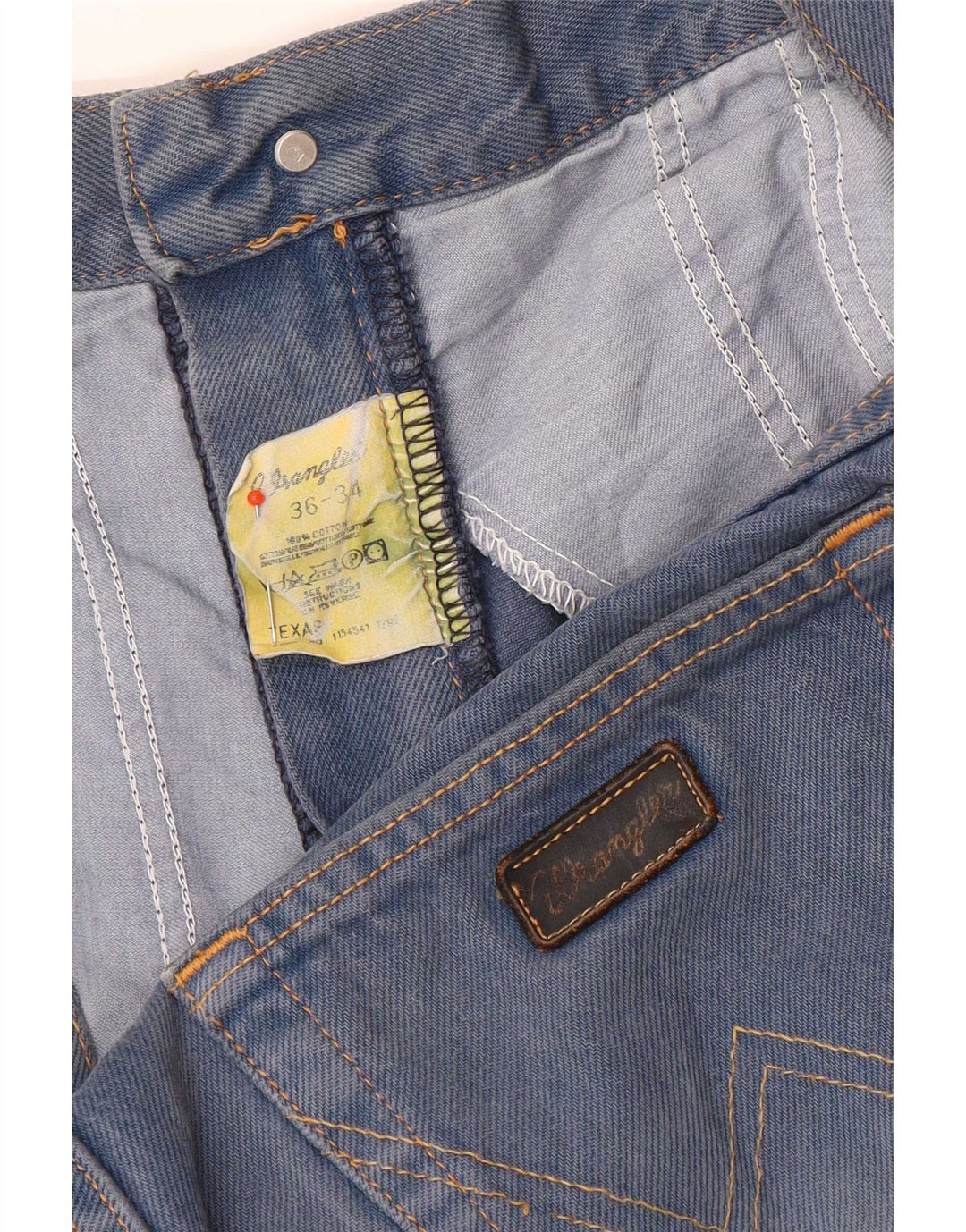 Wrangler Mens Texas Straight Jeans W36 L31 Blue Cotton
