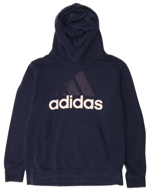 Adidas Mens Graphic Hoodie Jumper Large Navy Blue