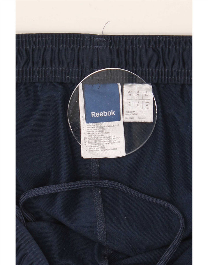 Reebok Mens Graphic Tracksuit Trousers XL Navy Blue Colourblock Polyester