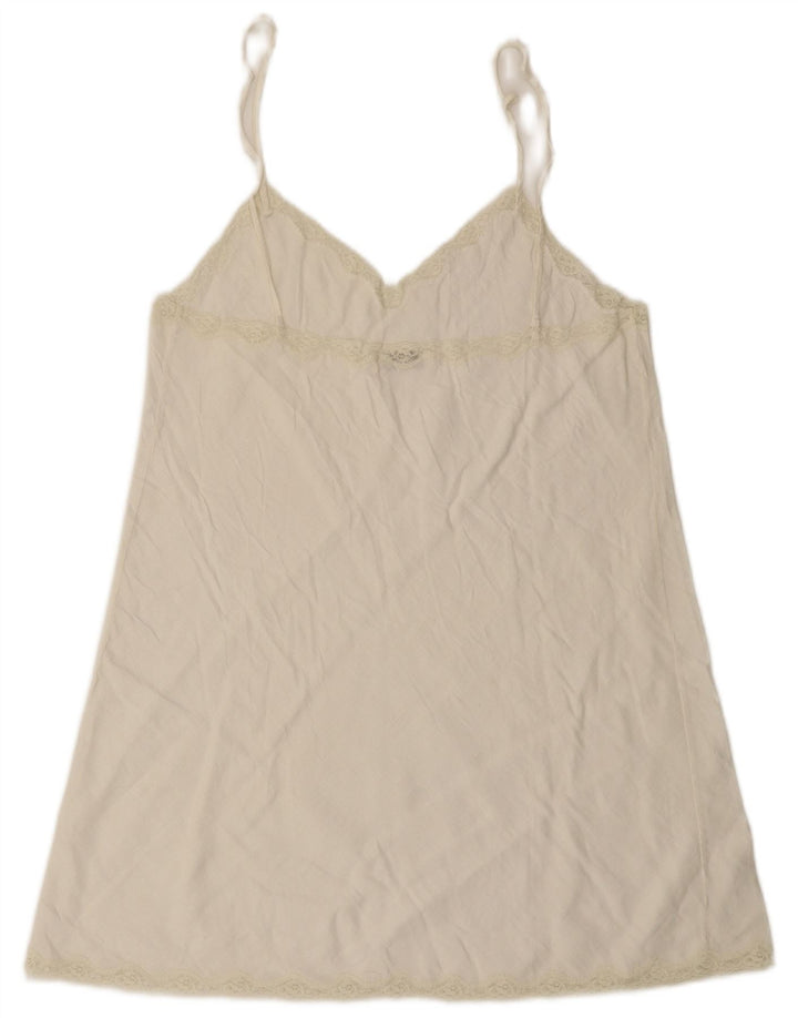 Vintage Womens Mini Slip Dress UK 10 Small White