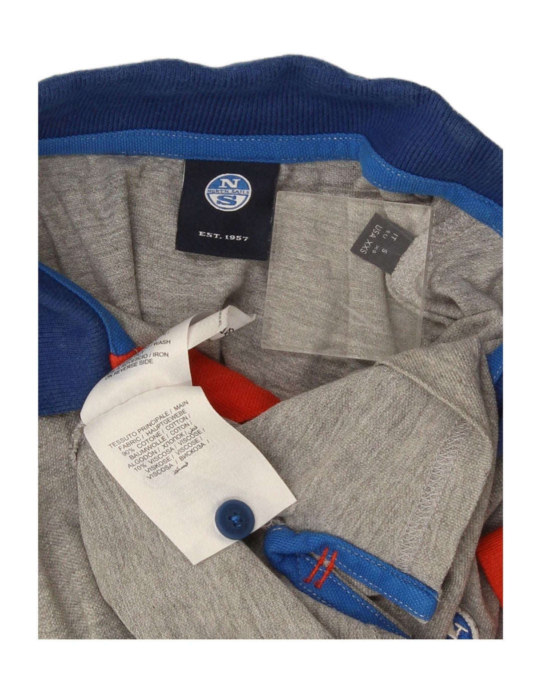 North Sails Mens Polo Shirt XS Grey Colourblock Cotton