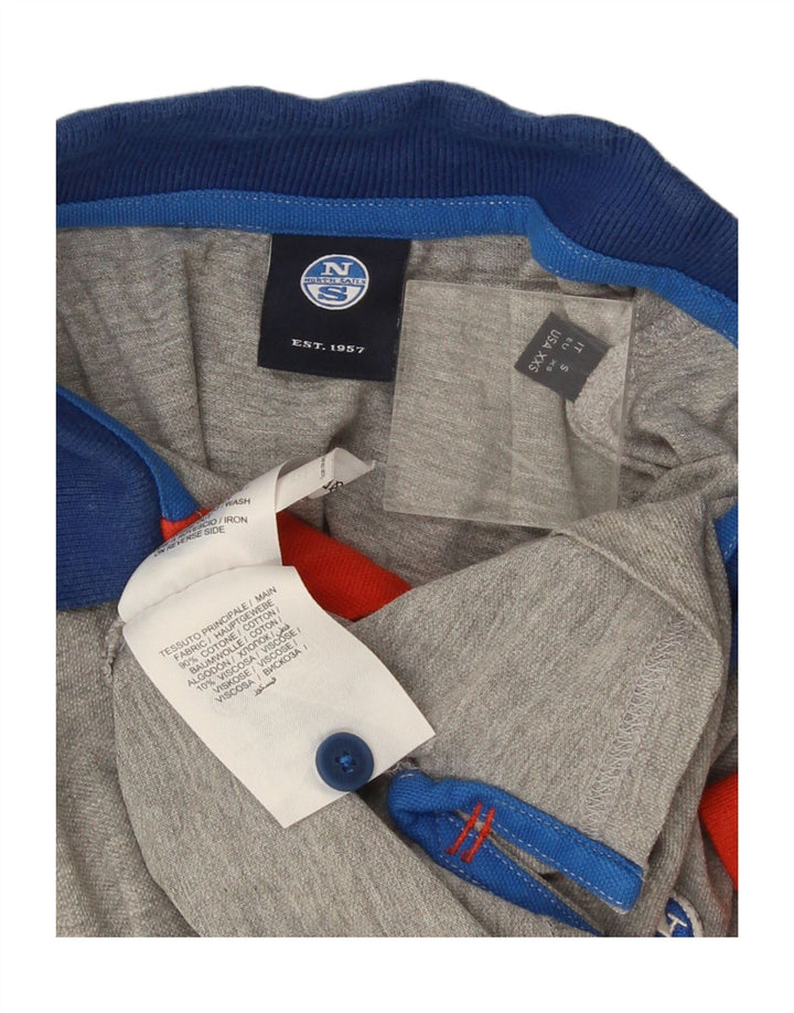 North Sails Mens Polo Shirt XS Grey Colourblock Cotton