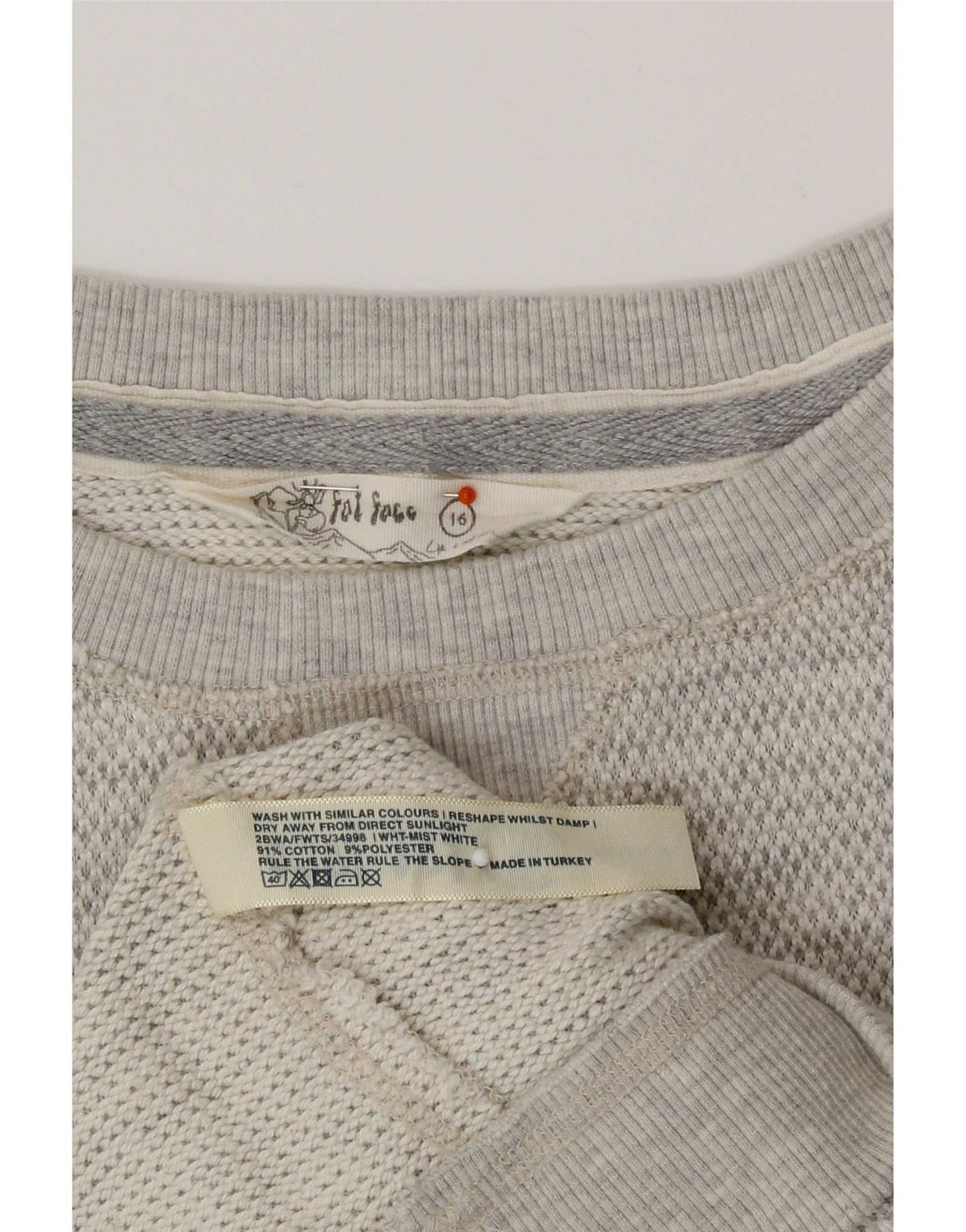Fat Face Womens Sweatshirt Jumper UK 16 Large Grey Cotton