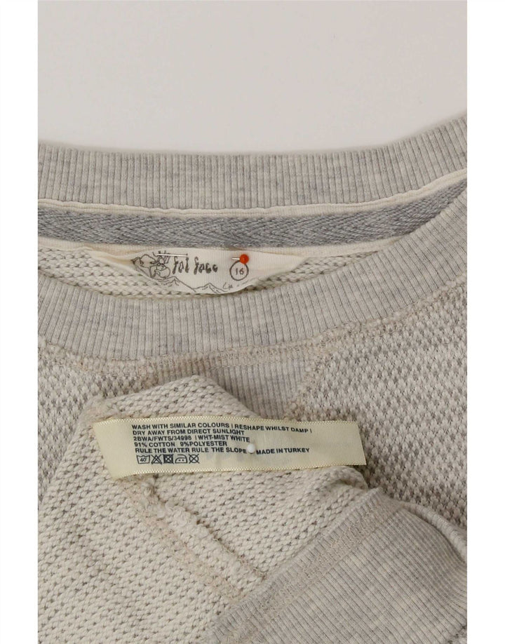 Fat Face Womens Sweatshirt Jumper UK 16 Large Grey Cotton
