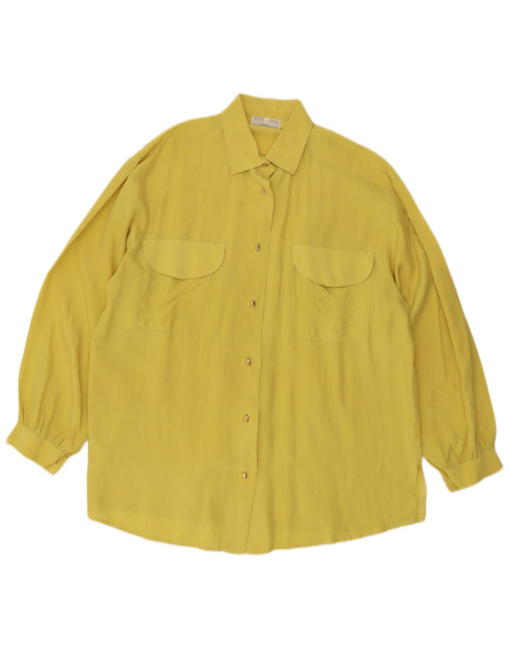 Vintage Womens Shirt IT 48 XL Yellow Silk