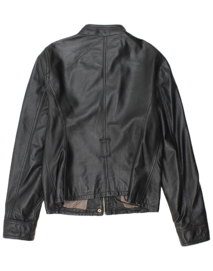 SANDRO FERRONE Womens Leather Jacket UK 14 Large Black Leather