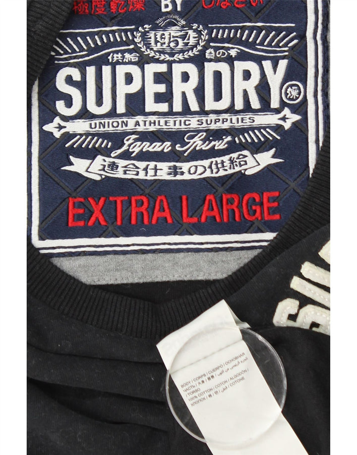 Superdry Mens Graphic T-Shirt Top XL Black Cotton