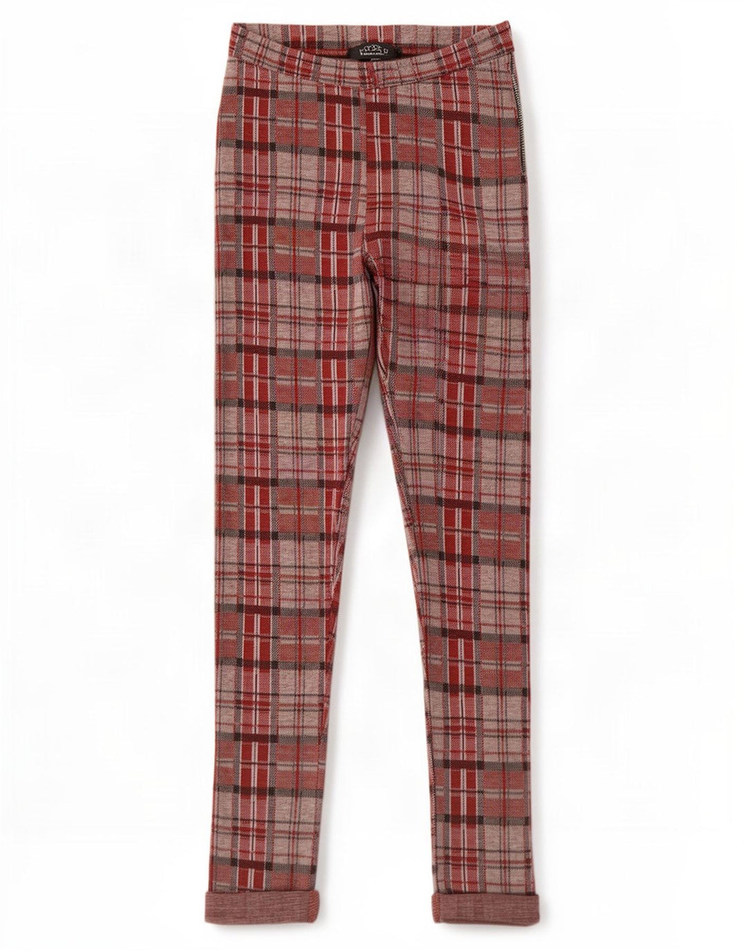 Topshop Womens Graphic Leggings UK 8 Small Red Check Polyester