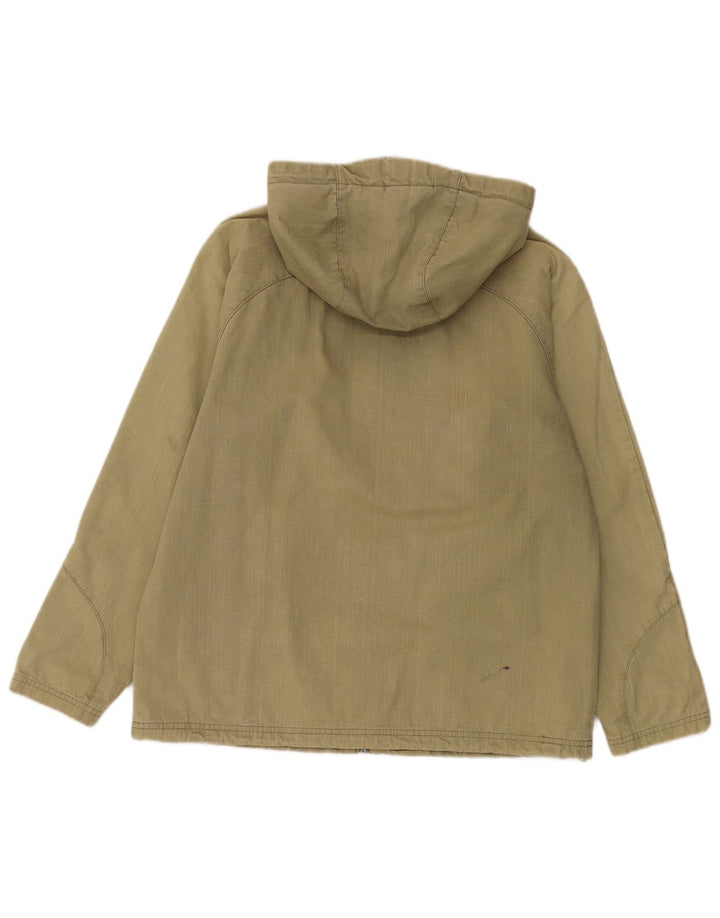 Weird Fish Mens Hooded Bomber Jacket UK 40 Large Khaki Cotton