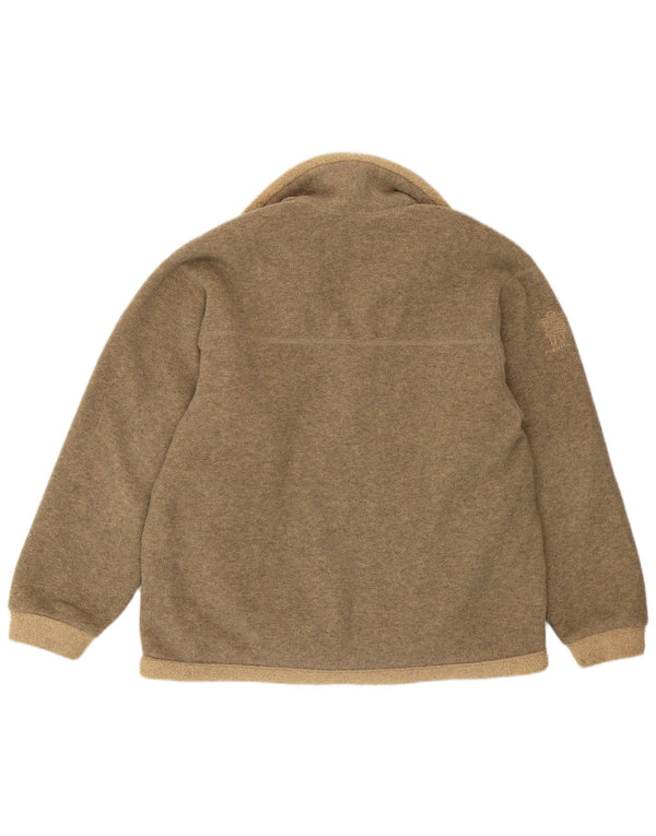 Lowe Alpine Mens Petite Zip Neck Fleece Jumper Small Khaki Flecked
